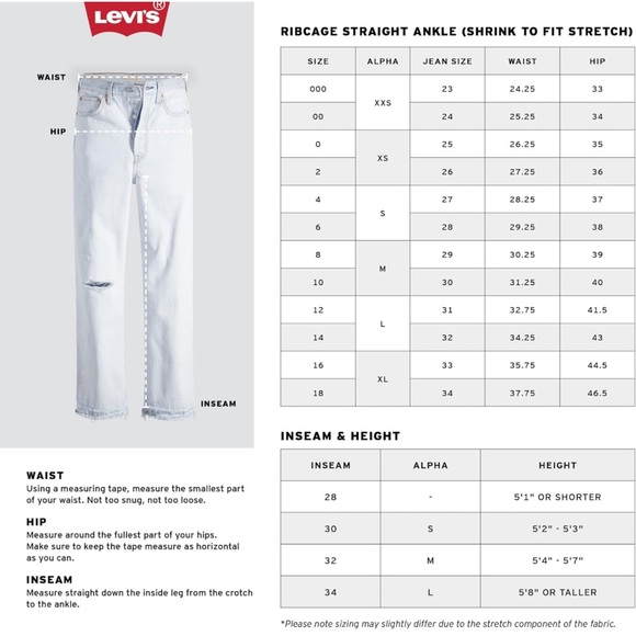 Levis Womens Ribcage Straight Ankle Jeans Dark Indigo Destructed High Rise Jeans - Picture 4 of 5